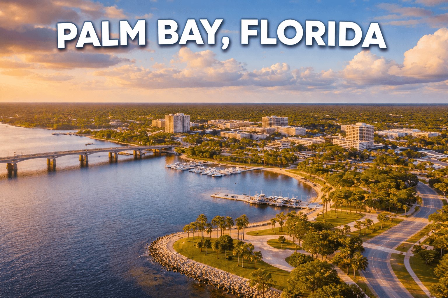 Palm Bay, Florida skyline style graphic